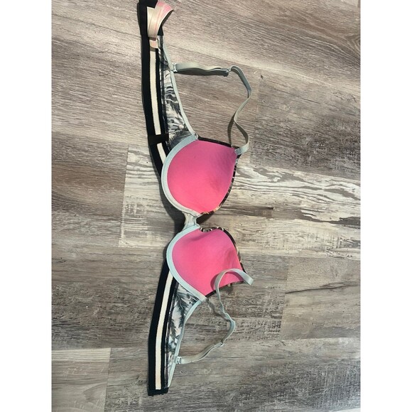 Victoria Secret Pink Tropical Bra size 34B used puship shirt bra - Picture 2 of 3